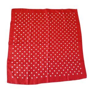 Vintage Scarf Red Polka Dot Square Polyester Cosplay Rockabilly Retro Housewife